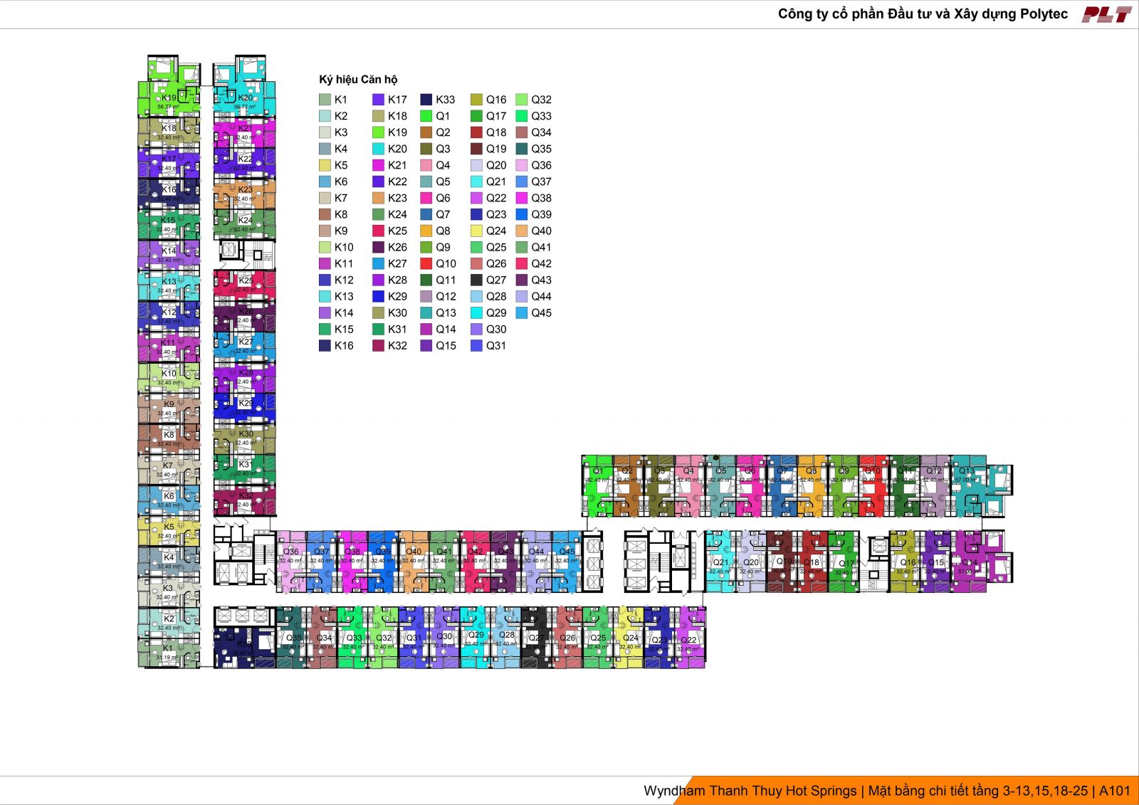 MẶT BẰNG TẦNG 3-13 VÀ 15, TẦNG 18-25