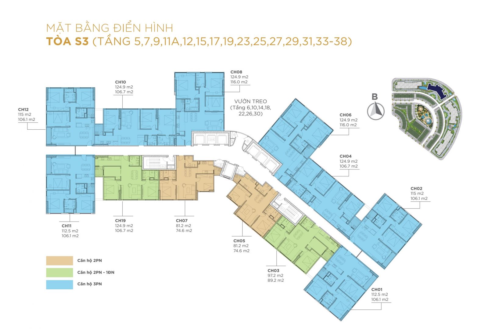 mặt bằng tòa S3 Sunshine City