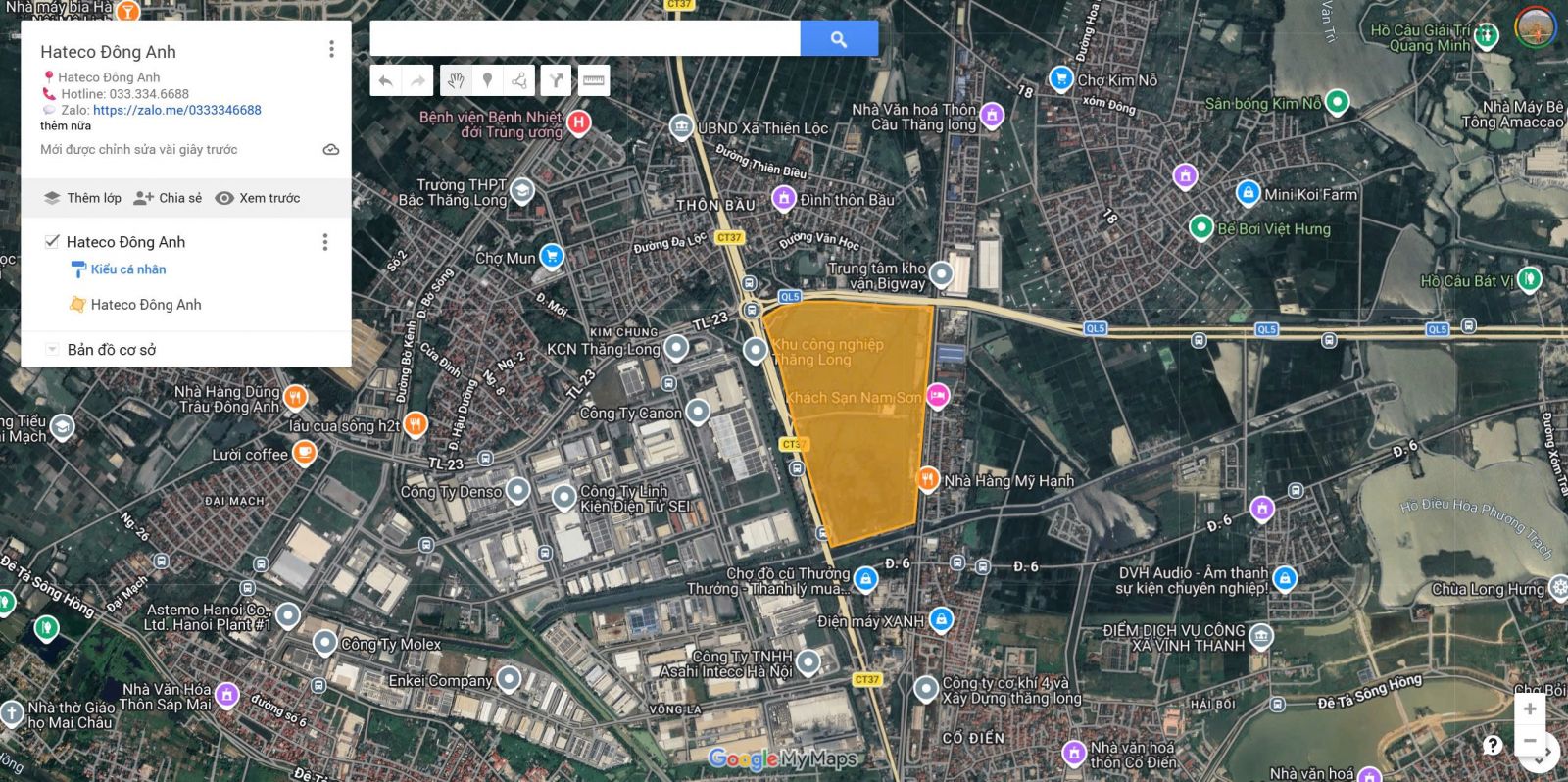 Vị trí The InterCentral Đông Anh