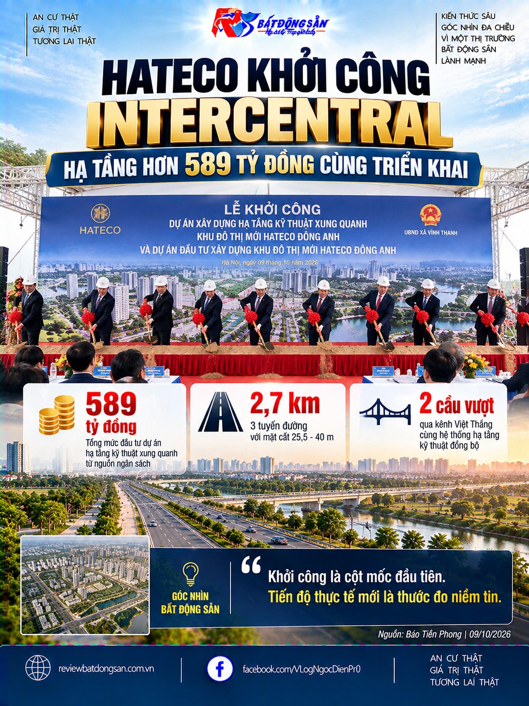 InterCentral Đông Anh khởi công, hạ tầng hơn 589 tỷ đồng tạo nền tảng kết nối khu đô thị